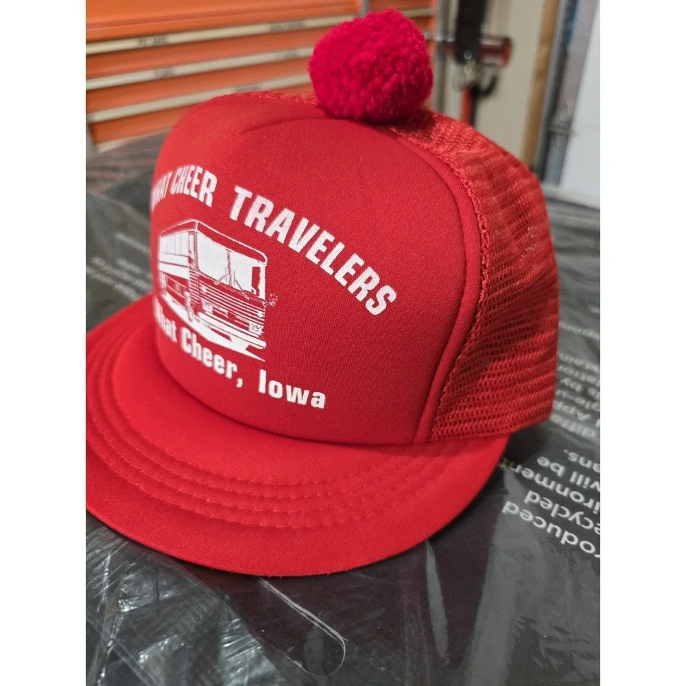 Vintage San Sun Trucker Hat, Red Snap Back, 60% Polyester (One Size Fits All)‎